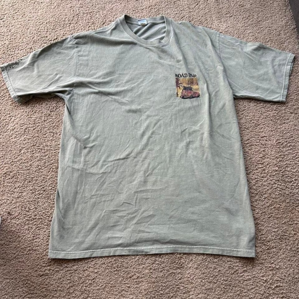 Vintage green Hawaii Crazy Shirts Road Trip tee